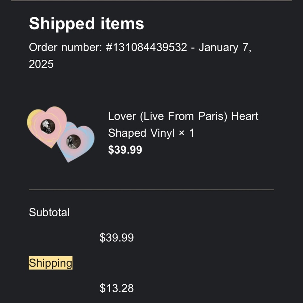 Lover live from paris vinyl